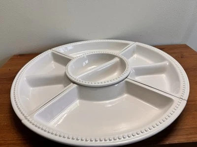 Certified Intl. Lazy Susan With Ceramic Serving Trays EXCELLENT condition Rare - Image 1 of 4