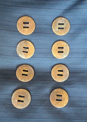 Sillín plano/chap conchos vintage de latón RARO, 1910-1930, juego de ocho combinados Foto 1 de 4