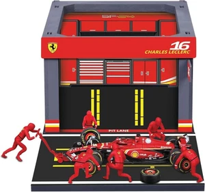 Ferrari Pit Stop F1 Diorama Auto Charles Leclerc SF-24 Vitesse Pneus 1/43 - Imagen 1 de 5