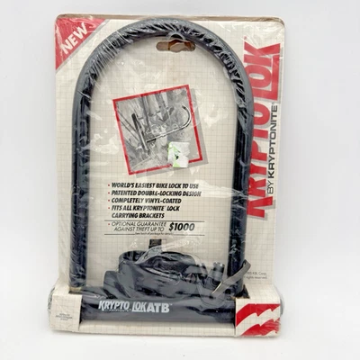 Vintage Kryptonite Krypto Lok ATB U-lock w/ Mounting Bracket & Key Bike Bicycle - Image 1 of 4