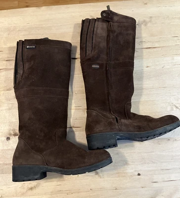 Botas de Gamuza Dubarry Gore Tex EU 39 EE. UU. Marrón Cremallera Laterales Impermeables Expandible Pantorrilla Foto 1 de 4