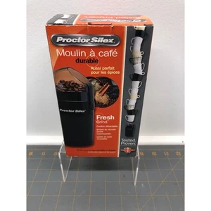 Proctor Silex Schwarz Kaffeemühle Frischmahlen Gewürze Einziehbare Schnur Neu - Bild 1 von 6