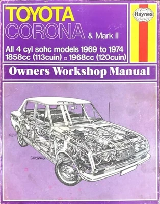 1969-1974 Toyota Corona E Segno II 4 Cyl Haynes Owners Officina Manuale Repair - Immagine 1 di 4