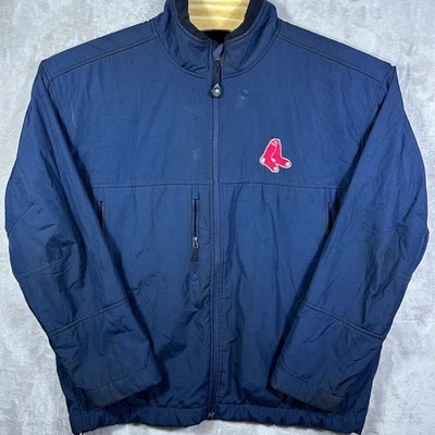 Chaqueta ligera resistente al agua con cremallera completa Boston Red Sox para hombre talla grande Foto 1 de 4