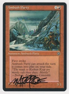 Signed Ambush Party MP Homelands Artist Mark Poole 1995 WOTC MTG Magic Vintage! - Picture 1 of 2