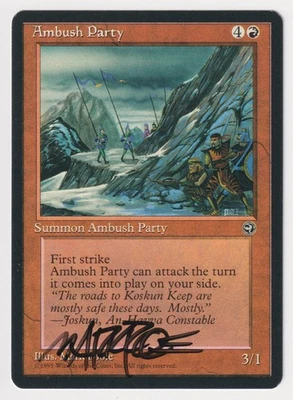Signed Ambush Party MP Homelands Artist Mark Poole 1995 WOTC MTG Magic Vintage! - Image 1 of 2