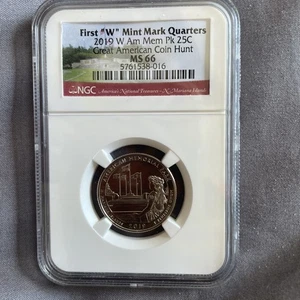 2019 W American Memorial Park $.25 Ms 66 Graded By Ngc - Picture 1 of 2