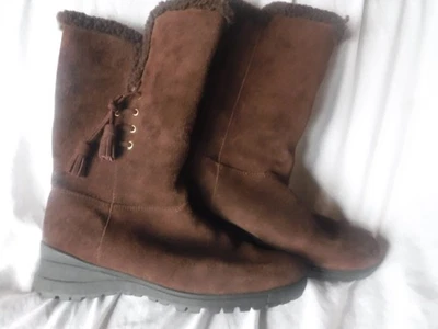 Lauren Ralph Lauren Tadina коричневый замшевый кожаный стриженный мех загрузки размер женщин 9 B - Изображение 1 из 4