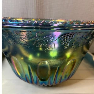 Indiana Glas irisierend blau Karneval Glas Bowle Schale * - Bild 1 von 7