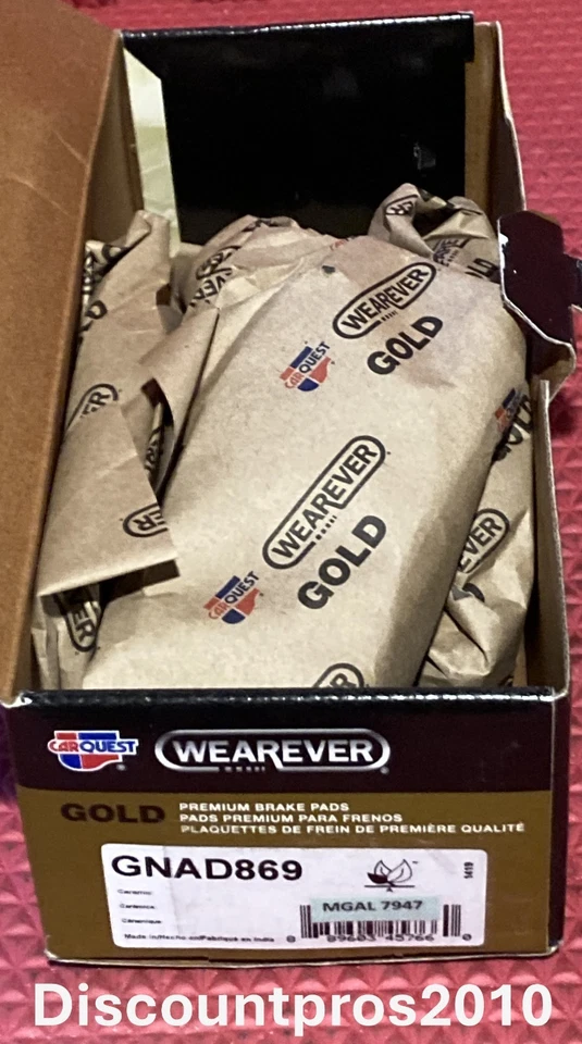 Juego de pastillas de freno de disco delanteras Carquest GNAD869 Dodge Stratus Chrysler Sebring 01-06 Foto 1 de 1