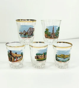 Vintage Scottish Souvenir Schnapsgläser 5er Set EUC - Bild 1 von 6