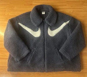 Nike Jacke Damen XL BlueFleece Sherpa Sail Off Full Zip Swoosh Oversized - Bild 1 von 10