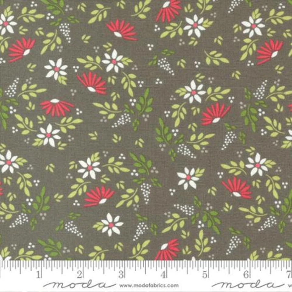 Charcoal Amaryllis 44" fabric by Moda, 37650 19, My Favorite Things, cotton - Image 1 of 1