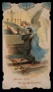 antico santino cromo-holy card  RICORDO DI PRIMA COMUNIONE 4 - Imagen 1 de 1