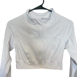 NEW CLS Sportswear NC Zip Front Cropped Sports Jacket In White Long Sleeve Small - Picture 1 of 8