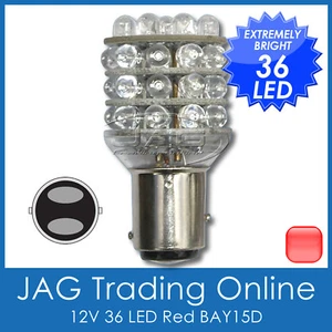12V 36-LED BAY15D ROJO 1157 PARADA/COLA GLOBO TERRÁQUEO-Bombilla remolque/automotriz/caravana - Imagen 1 de 1