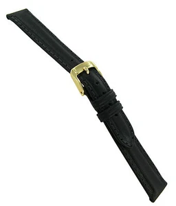 12mm Speidel Water Resistant Mesa Leather Black Watch Band Regular - Picture 1 of 2