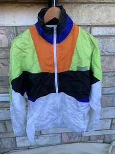 Vintage Jordache Athletic Windbreaker Retro 80s/90's Neon color block Sz M - Picture 1 of 12