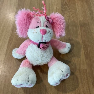 Keel Toys Daisy Dog Pink White Furry Big Feet Soft Plush Beanie Toy Small 22cm - Picture 1 of 5