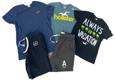 Mens Sz S Abercrombie Hollister Shorts Tops 5 Pc Lot - Image 1 of 4