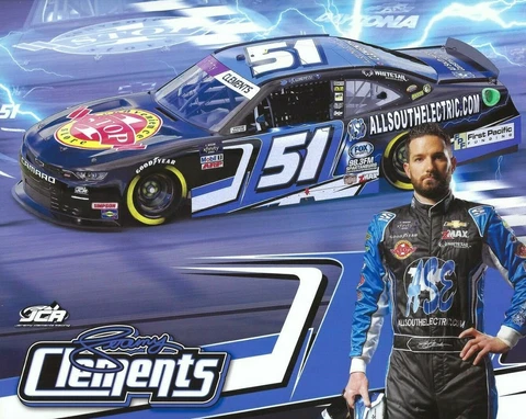 2022 JEREMY CLEMENTS "1 STOP ALLSOUTH ELECTRIC" #51 NASCAR XFINITY POSTCARD Cover