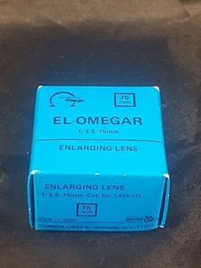 OMEGA EL-OMEGAR No. 455-111 75mm Enlarging Lens Aperture f/3.5 UNUSED NEW IN BOX - Picture 1 of 4