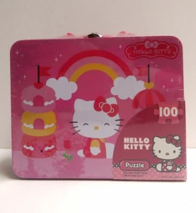 Hello Kitty 100 PC Puzzle + Tin Lunch Box Girls Kids Carry All Birthday Gift Bag - Picture 1 of 8