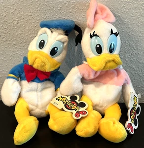 Lot of 2 Disney Mouseketoys Bean Bag Plush New with Tags Donald & Daisey Duck - Picture 1 of 1