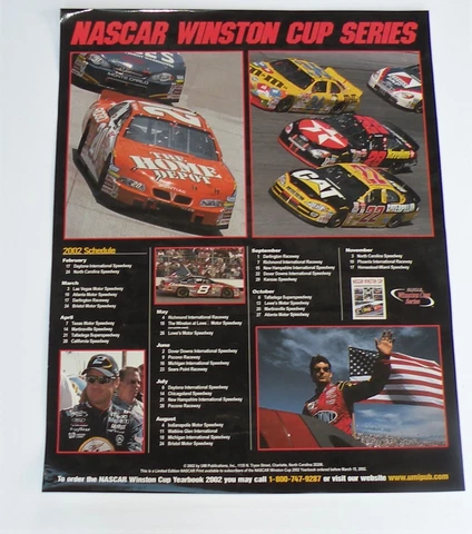 NASCAR WINSTON CUP SERIES 2002 SCHEDULE POSTER GORDON /  STEWART /  WALLACE Cover