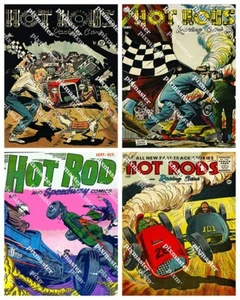 HOT RODS COMIC COVER POSTEN von 4 VIER 8 X 10 POSTER ALLE 4 mit KOSTENLOSEM VERSAND - Bild 1 von 1