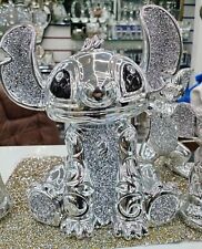 Bling Crushed Diamond Silver Stitch Ceramic Sparkly Shelf Sitter Ornament UK POS