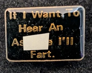 Vintage Enamel "If I Want to Hear an Ass****, I'll Fart " Hat Pin 1". (Mature) - Picture 1 of 1