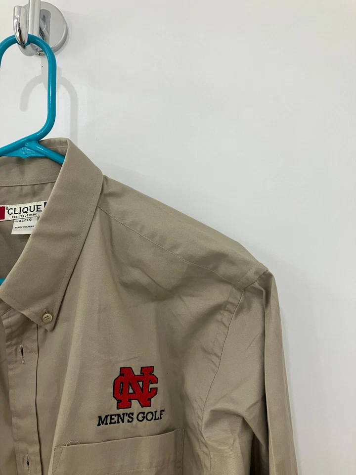 NC Golf Team Bronceado Manga Larga Botones Camisa Hombre Adulto XL NUEVO Foto 1 de 1
