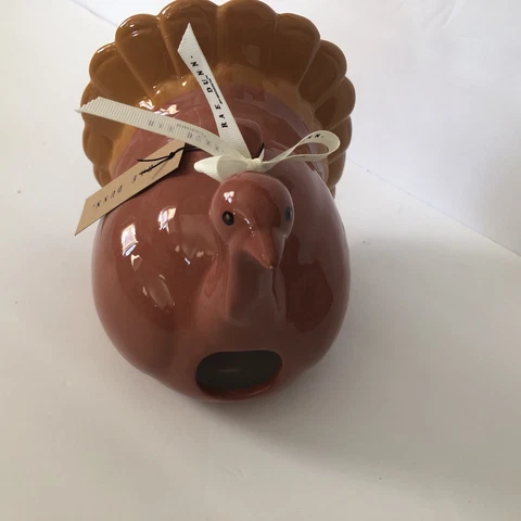 Rae Dunn 6 Inch Turkey Day Birdhouse In Orange Cover