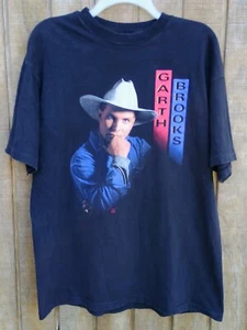 Vtg Faded  Garth Brooks T-Shirt Mens M Black 90s  Country Music  Single Stitch  - Picture 1 of 4