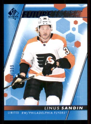 2022-23 SP Authentic Limited Blue #186 Linus Sandin FW /399 - Image 1 of 2