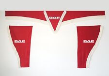 Set Of 3 Red Curtains With White Tassels  And Logo For DAF XF/CF/LF Series