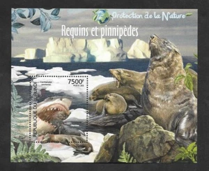 SE)2012 BURUNDI, NATURE PROTECTION, SHARKS AND SEALS, SS, MNH - Picture 1 of 1