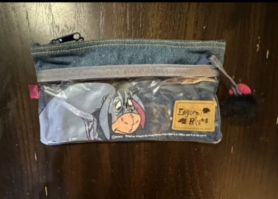 Bolso de Maquillaje Winnie the Pooh Raro Disney Vintage Y2K Eeyore Denim Cremallera Foto 1 de 4
