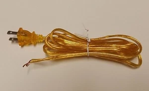 8' CLEAR GOLD PLASTIC COVERED LAMP CORD SET POLARIZED PLUG 18/2 SPT-1 NEW 30254J - Picture 1 of 2