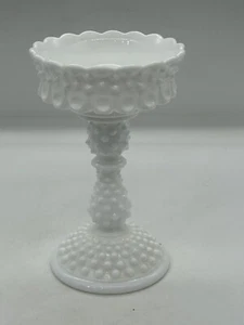 Fenton Hobnail Milchglas 2 Stück Kerzenhalter Herzstück Petite Epergne - Bild 1 von 10