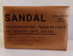 SANDAL Vegetable Bar Soap Alchimia - Made In Italy - 2 Bars 8.75oz Each - Picture 1 of 3