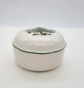 Vtg Nikko Japan Happy Holidays Christmas Tree Candy/Trinket Dish w/Lid - Picture 1 of 5