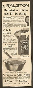ANNUNCIO VINTAGE (1899) RALSTON CIBO PER COLAZIONE DALLA RIVISTA MUNSEY'S - Foto 1 di 2