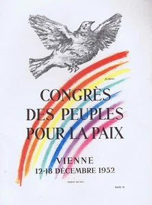 Pablo Picasso, Congres Des Peuples 1952 Vintage Poster Mourlot 1964 Platesigned - Picture 1 of 3