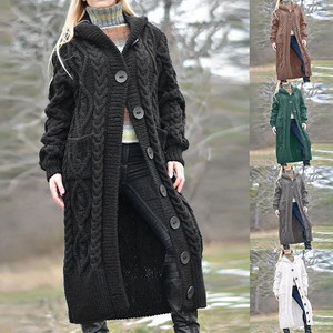 Long Hooded Sweater Coat In Women's 