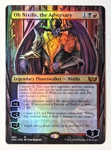 MTG Ob Nixilis, the Adversary 284 NM Borderless Foil Streets of New Capenna SNC - Picture 1 of 2