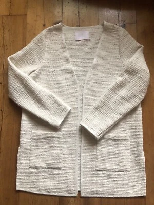 Kaffe Damen Blazer- Longjacke - Gr. 38/40 - wollweiß - Strukturstoff - Bild 1 von 3