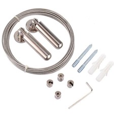 5M Net Curtain Wire Home Window Cord Cable+Pincer Clips+Locking Buckle S2