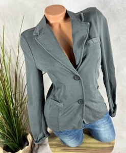 Sweat Blazer JACKET tailliert Italy Ellenbogen Patches BASALT L 38 40 - Bild 1 von 4